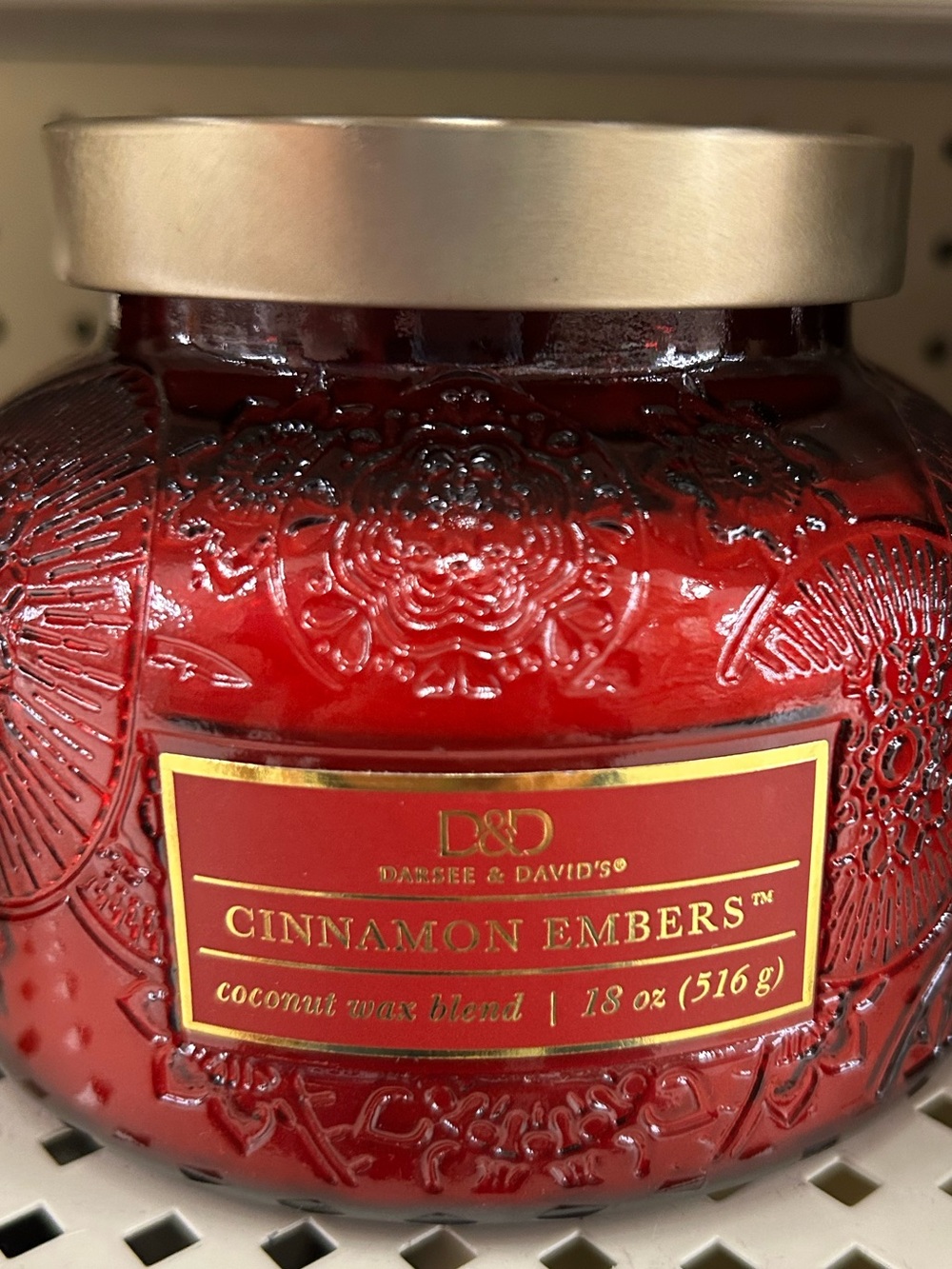 Cinnamon Embers Red Decorative Jar Candle